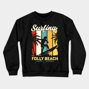 Surfing | Folly Beach, South Carolina Crewneck Sweatshirt